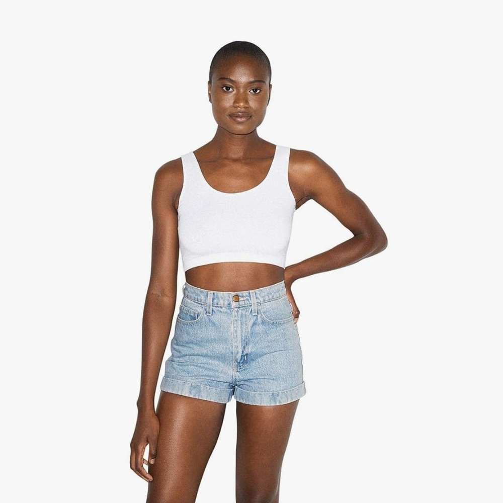 Denim High-Waist Cuff Short in Light Wash